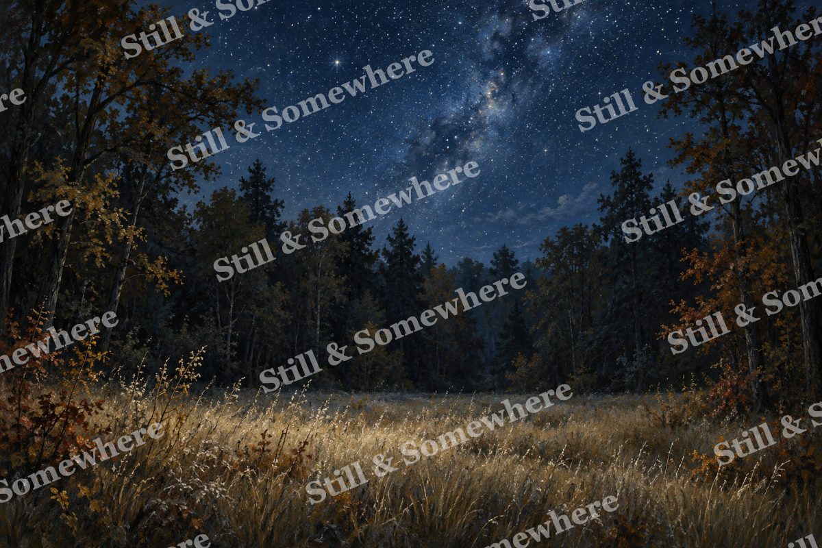 Starlight over the Woodland Clearing, original artwork preview