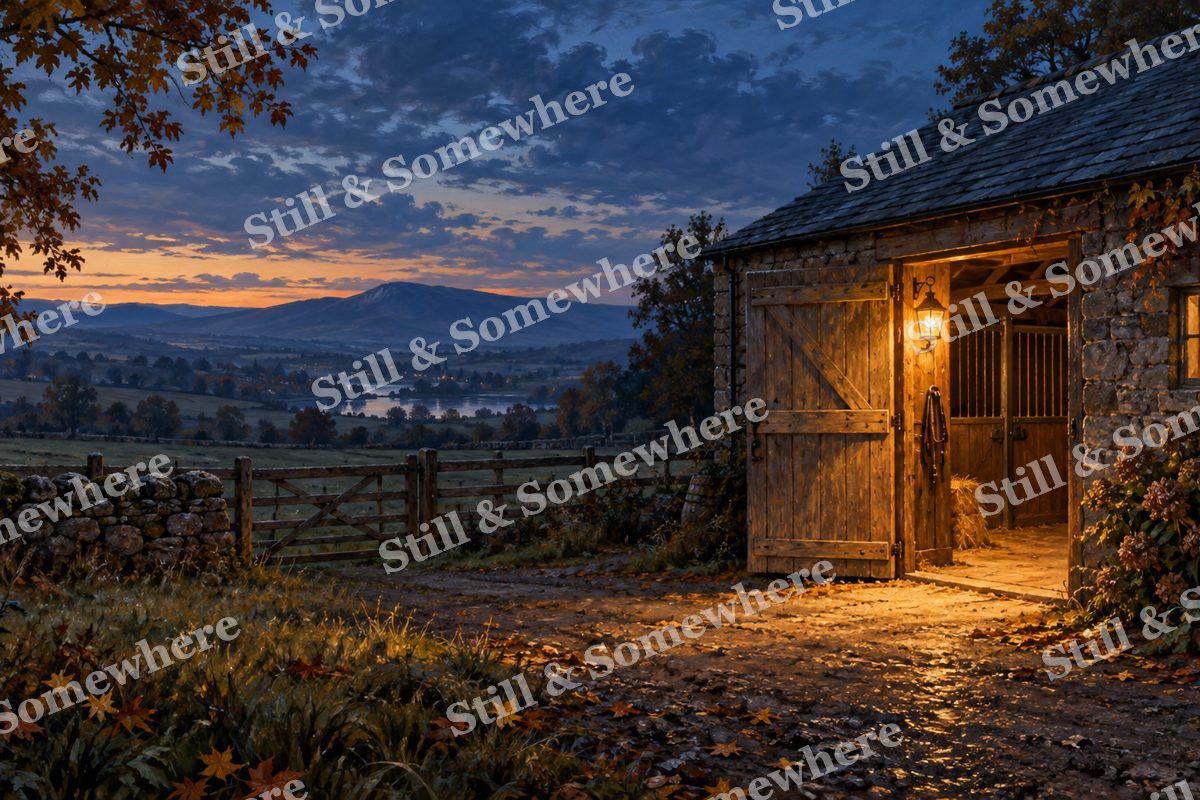 Lantern Glow at the Stable Door, original artwork preview