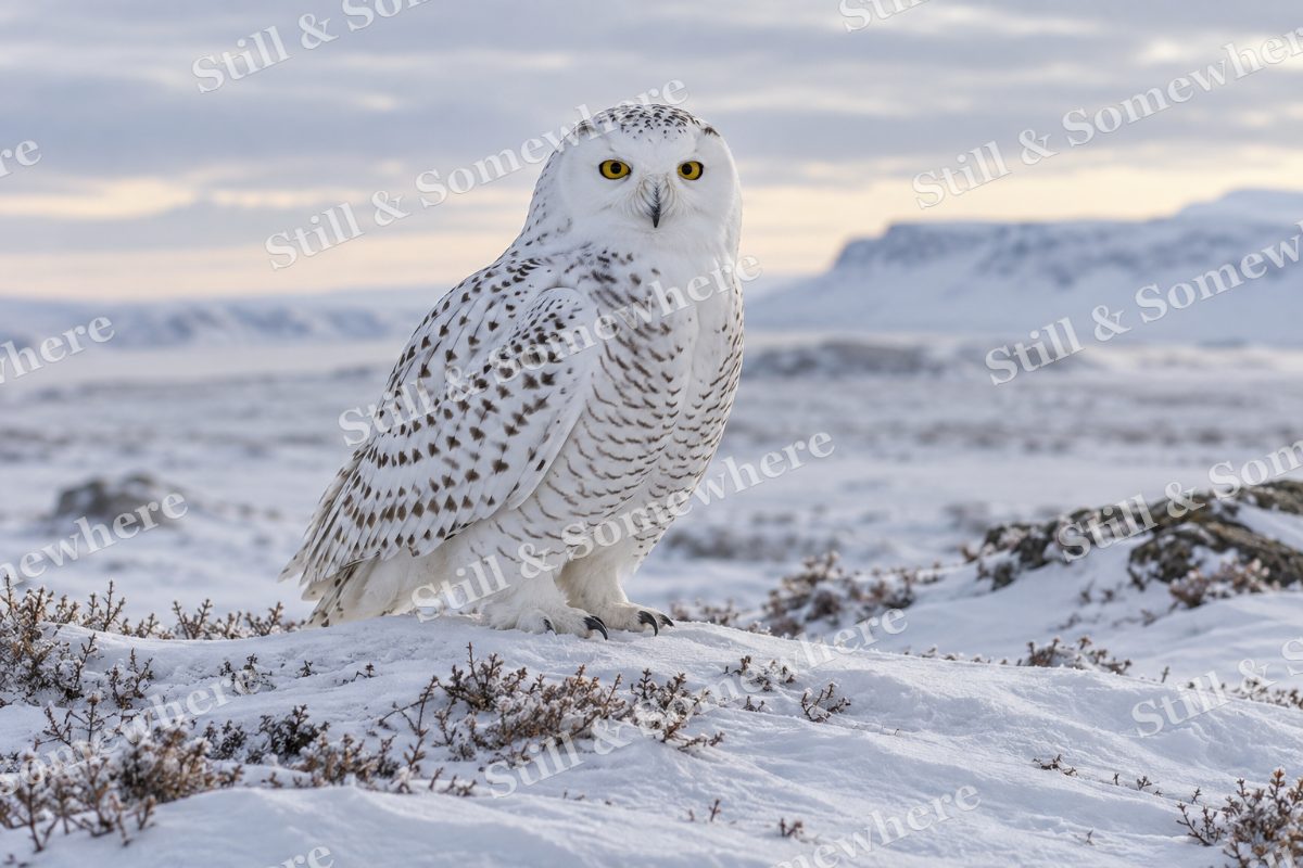 Snowy Owl Tundra Rise, original artwork preview