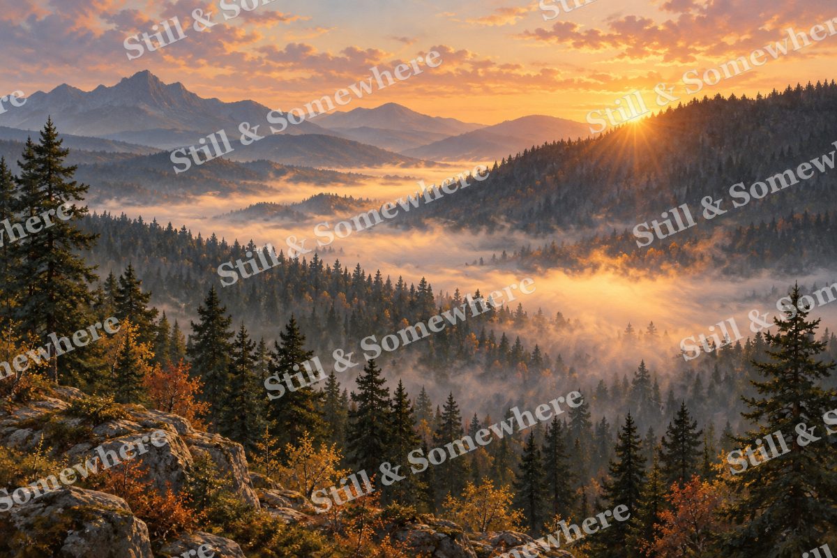 Sunrise beyond the Pine Ridge, original artwork preview
