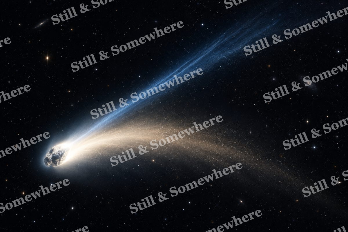 Space 25 Comet Cerulean Tail, original artwork preview