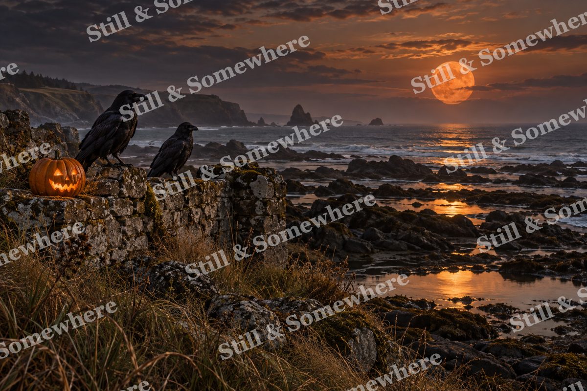 Ravens at the Tidal Ruins, original artwork preview