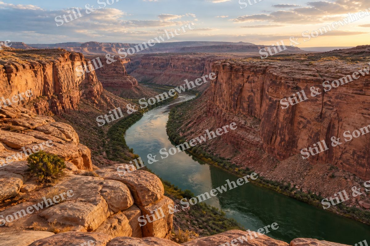 Terracotta Canyon and Winding River, original artwork preview