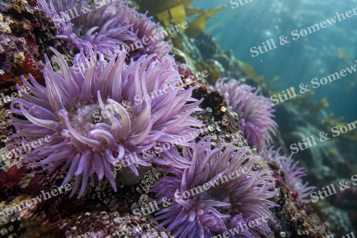 Lavender Sea Anemones, original artwork preview
