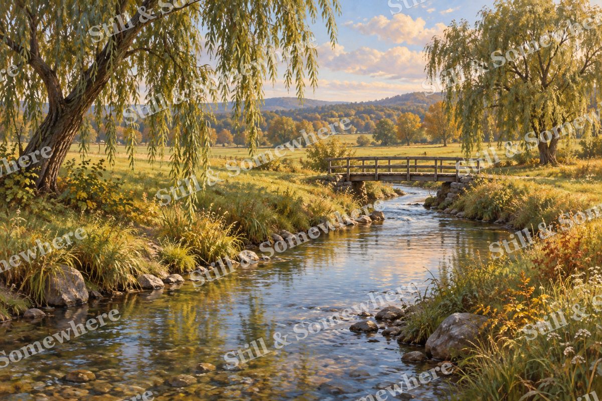 Creek through the Grazing Fields, original artwork preview