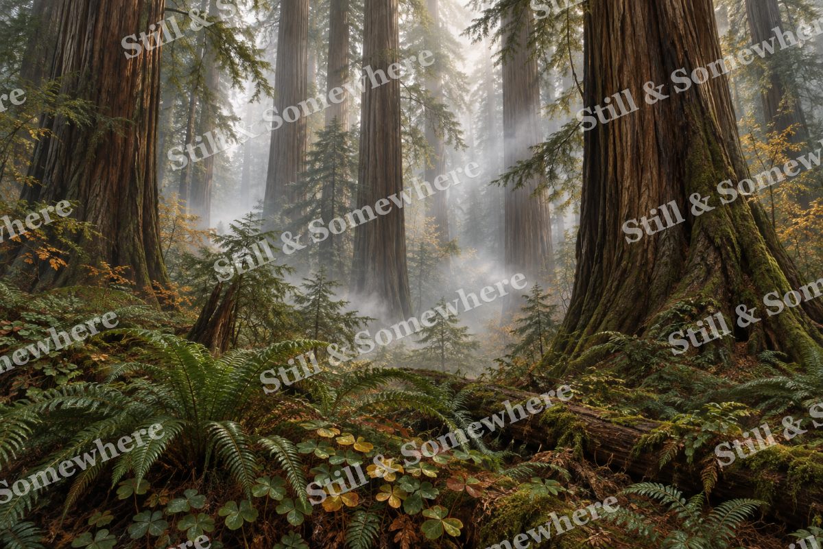 Fog among the Redwoods, original artwork preview