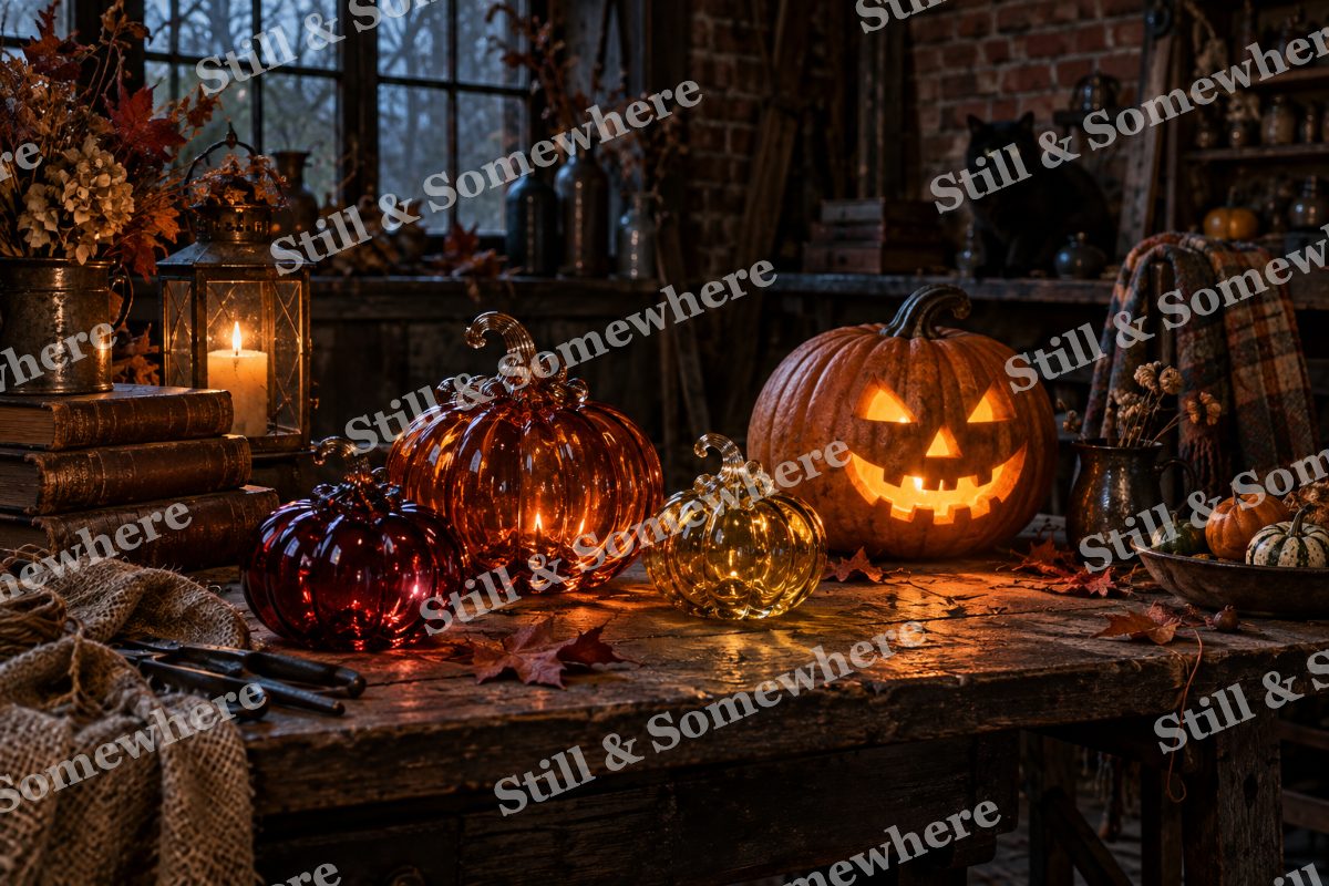 Halloween Glassblower Workshop, original artwork preview