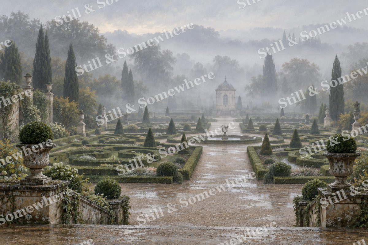 Fog over the Boxwood Parterre, original artwork preview