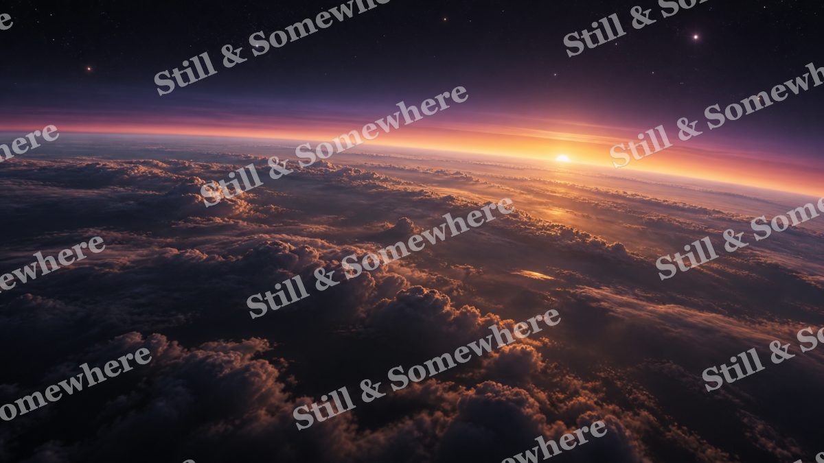 Space 47 Purple Atmosphere Sunset, original artwork preview