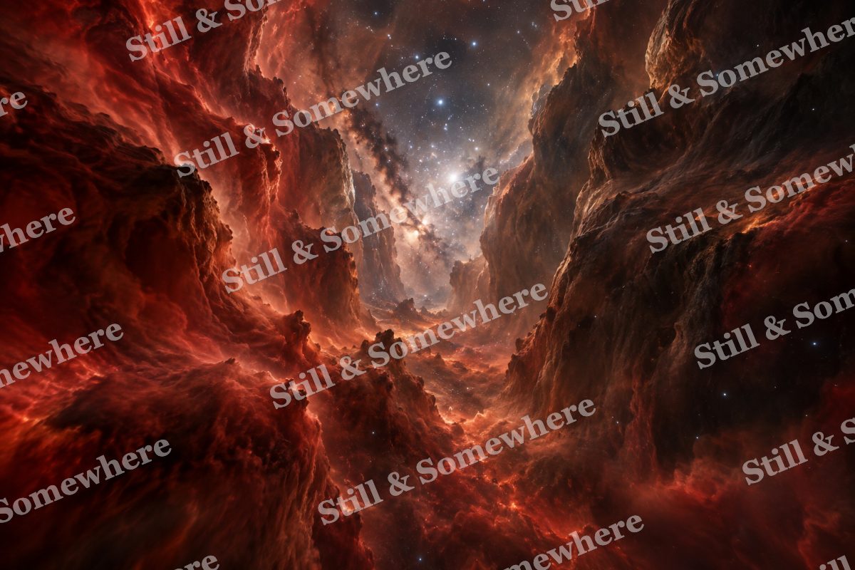 Space 07 Crimson Dust Canyon, original artwork preview
