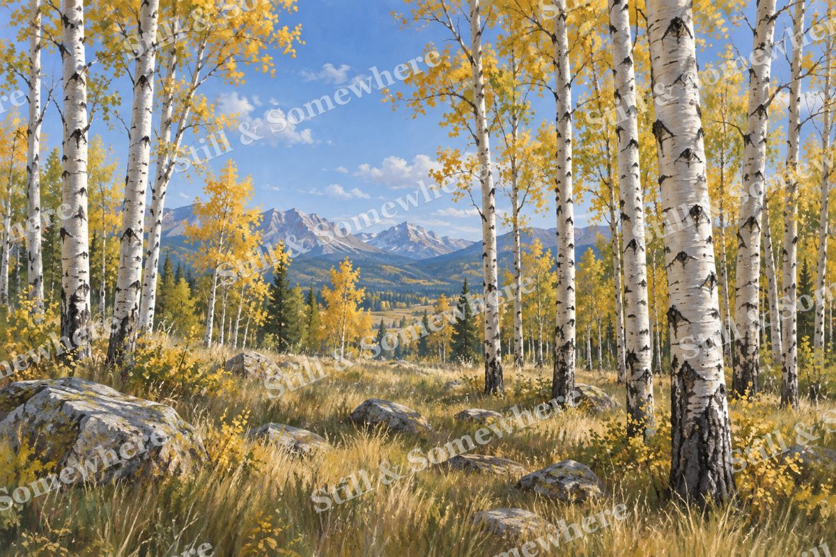 First Gold in the Aspen Grove, original artwork preview