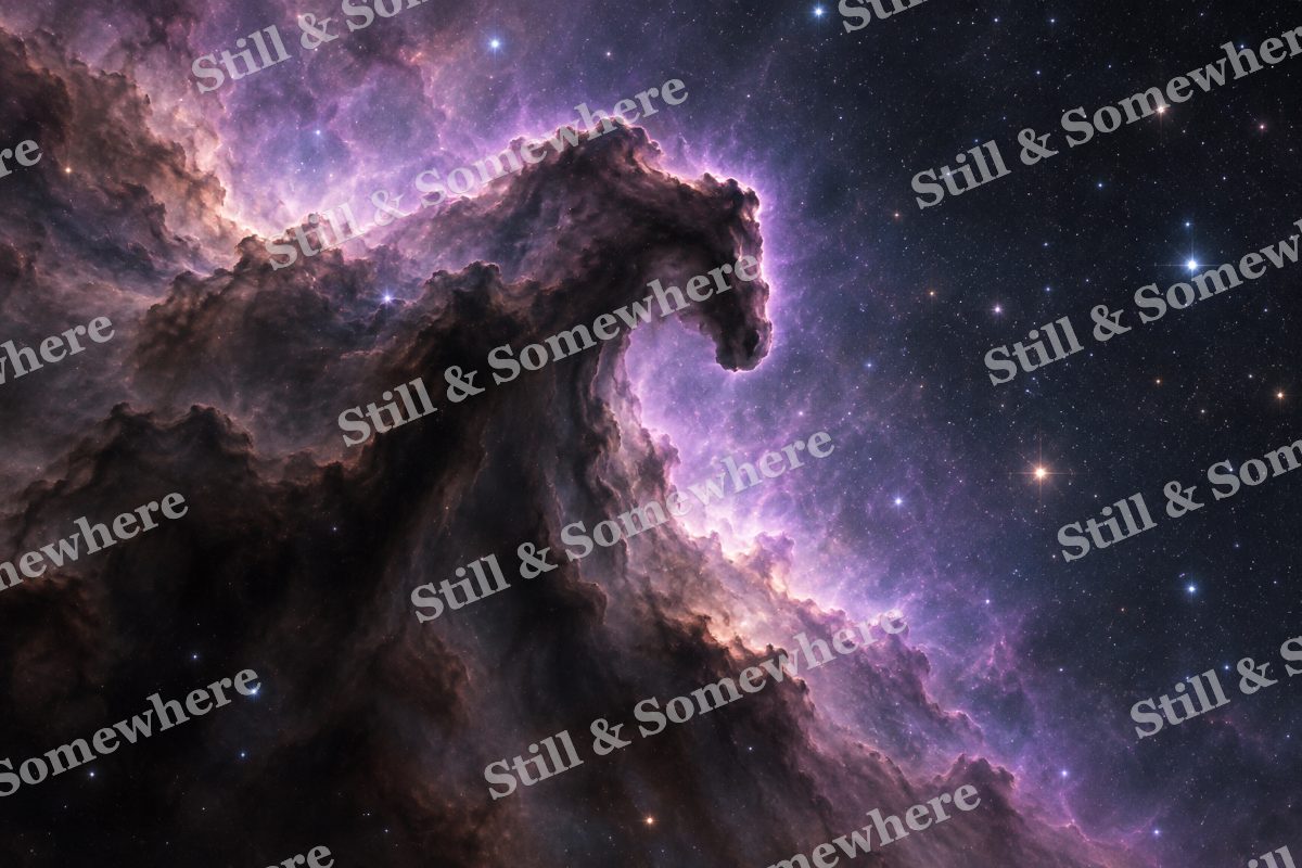 Space 04 Violet Dark Cloud, original artwork preview