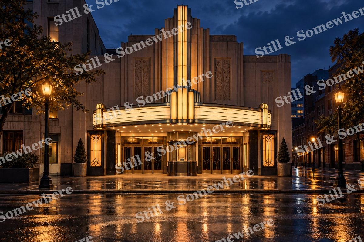 Lights Art Deco Cinema Evening, original artwork preview