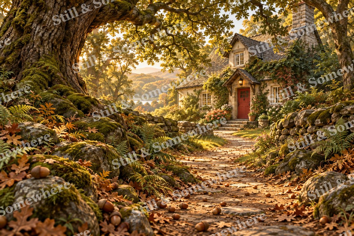 Acorn Path to the Red Door, original artwork preview