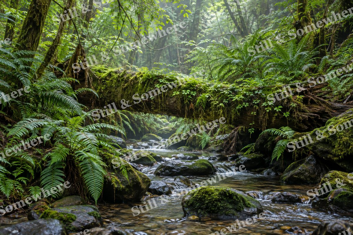 Fern Gully with Mossy Log, original artwork preview