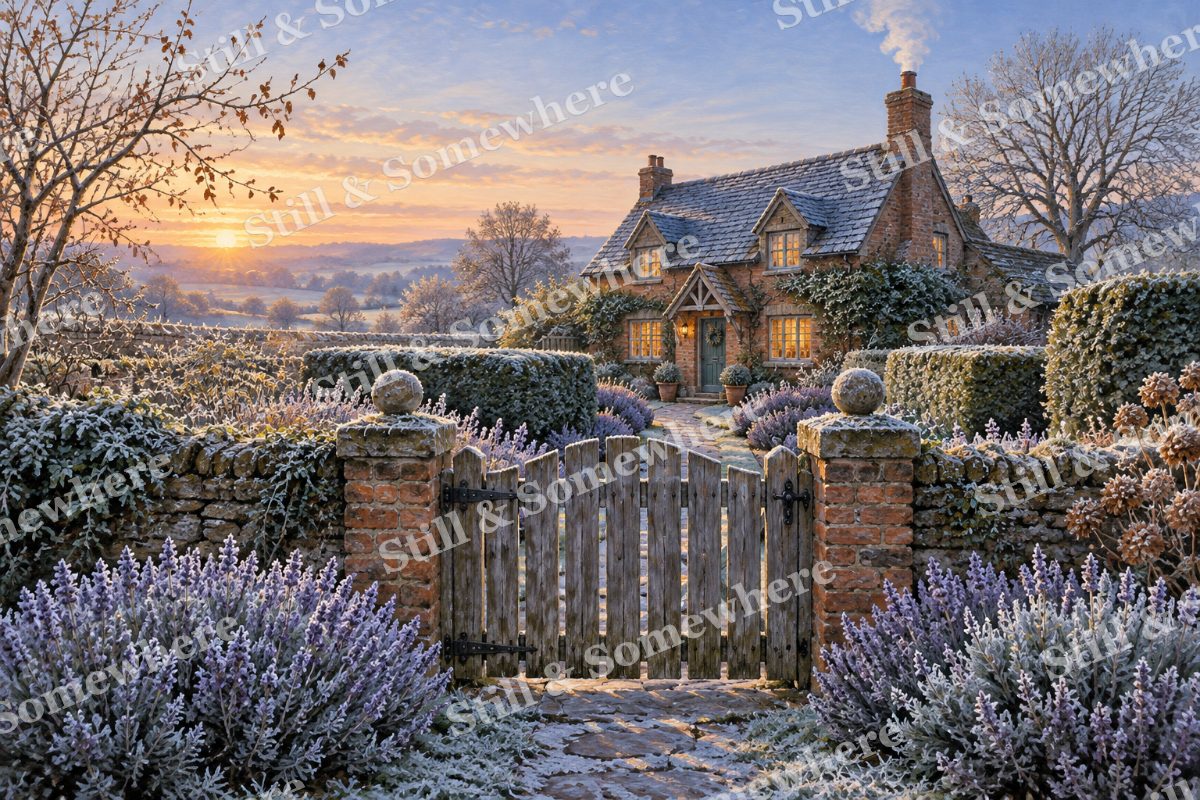 Garden Gate at First Frost, original artwork preview