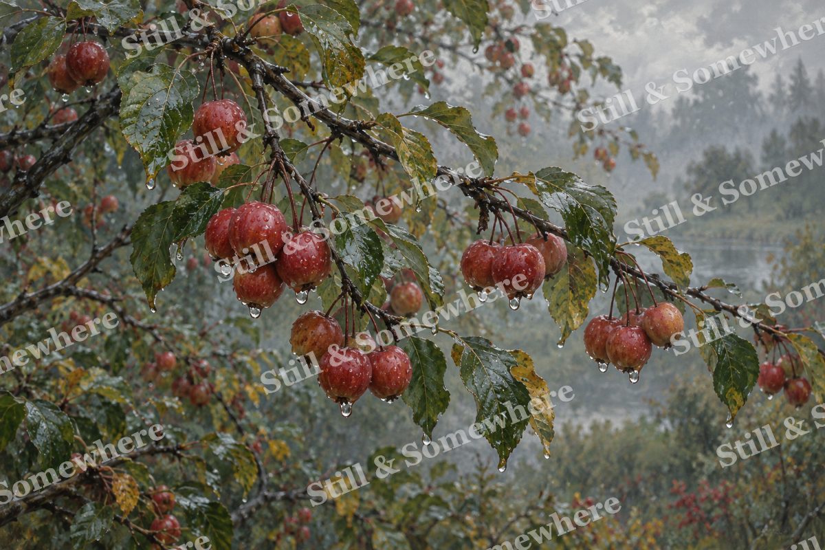 Crabapples after the Rain, original artwork preview