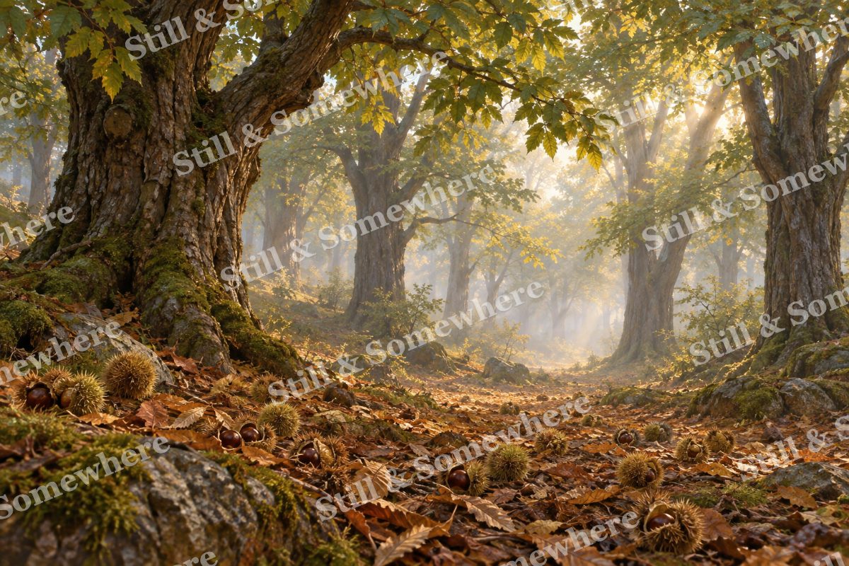 Chestnut Grove in Morning Haze, original artwork preview