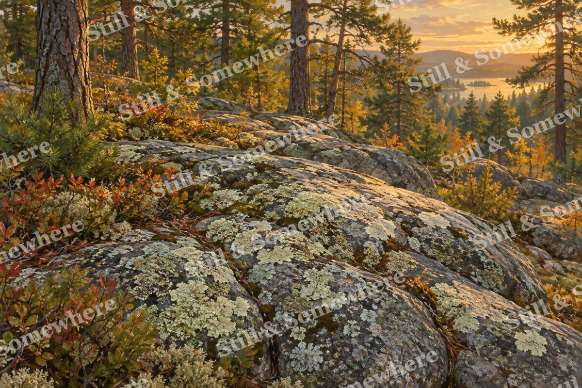 Lichen on the Granite Outcrop, original artwork preview