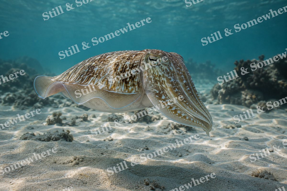 Hovering Cuttlefish, original artwork preview
