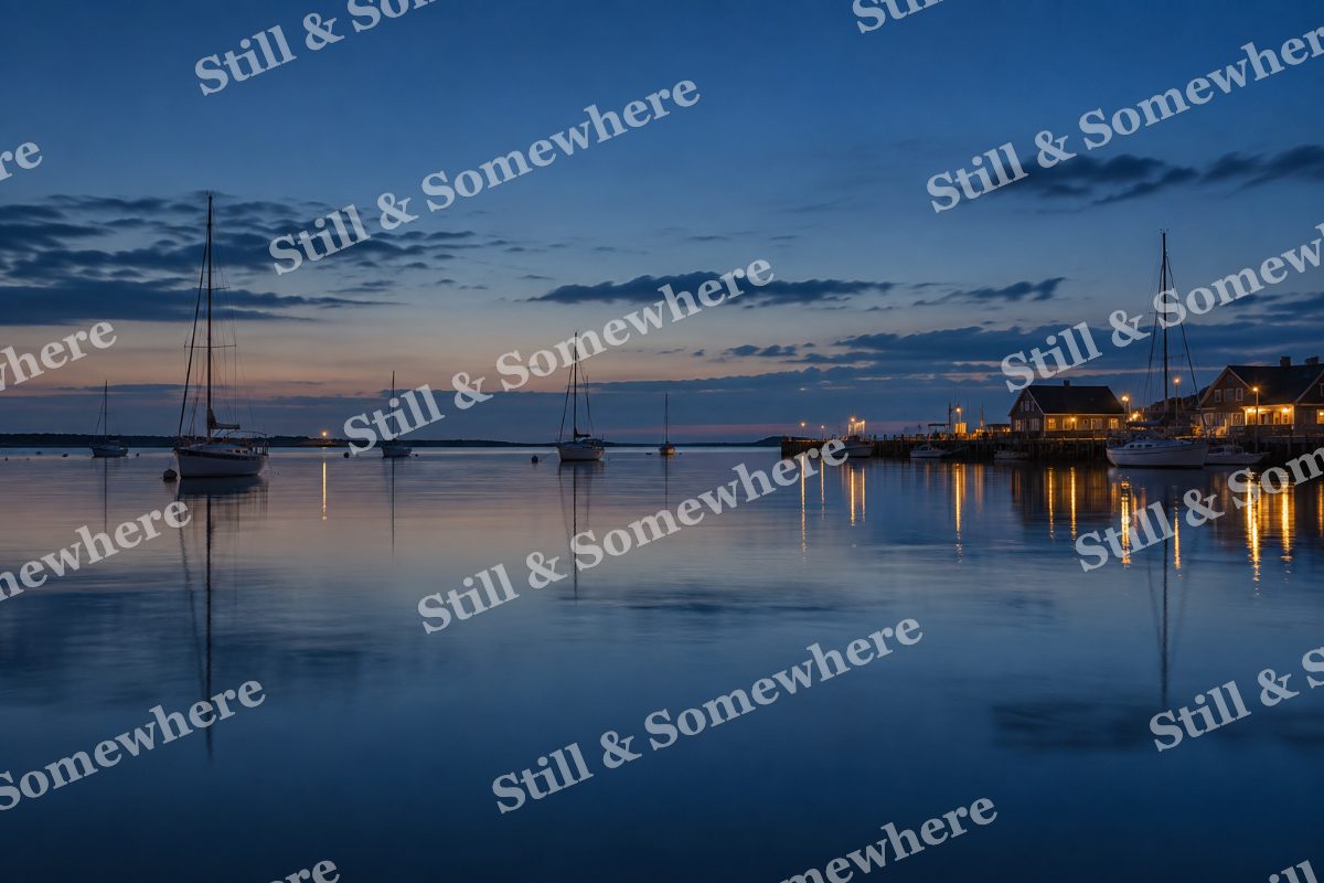 Harbor Blue Hour, original artwork preview