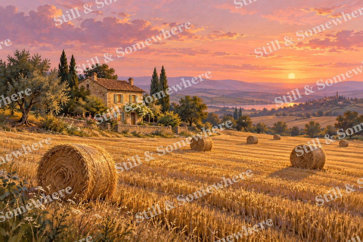 The Cottage by the Wheat Field, original artwork preview