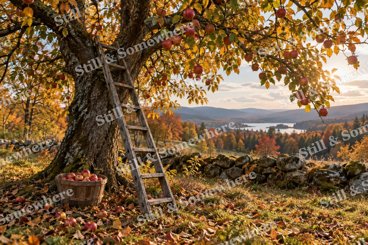 Orchard Ladder at Rest, original artwork preview