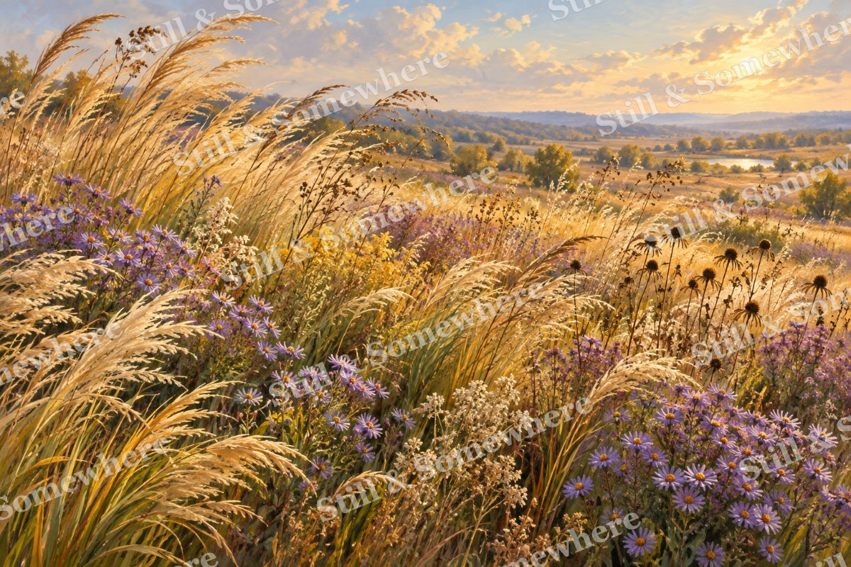 Prairie Garden in September Wind, original artwork preview
