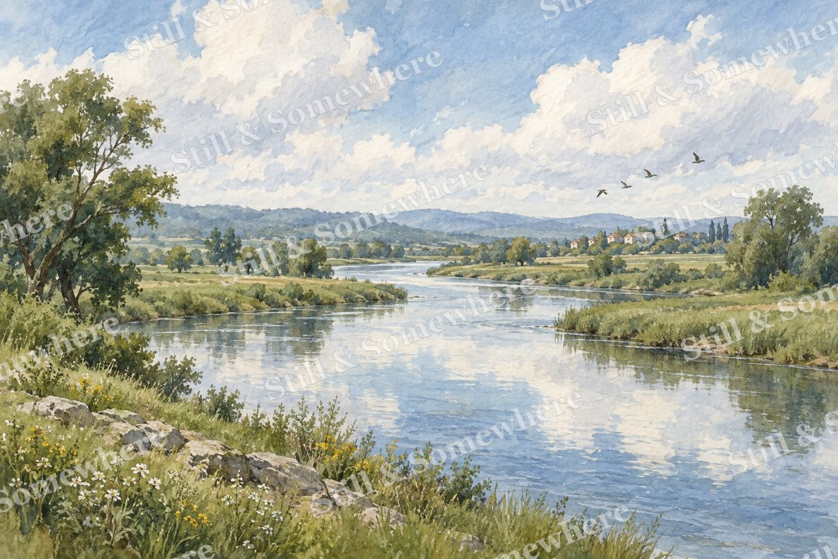 A River of Reflected Clouds, original artwork preview
