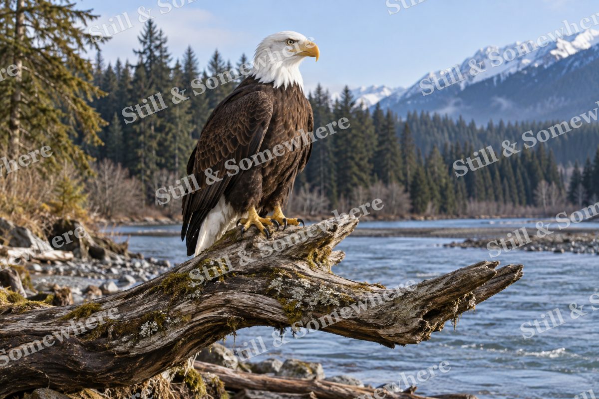 Bald Eagle River Perch, original artwork preview