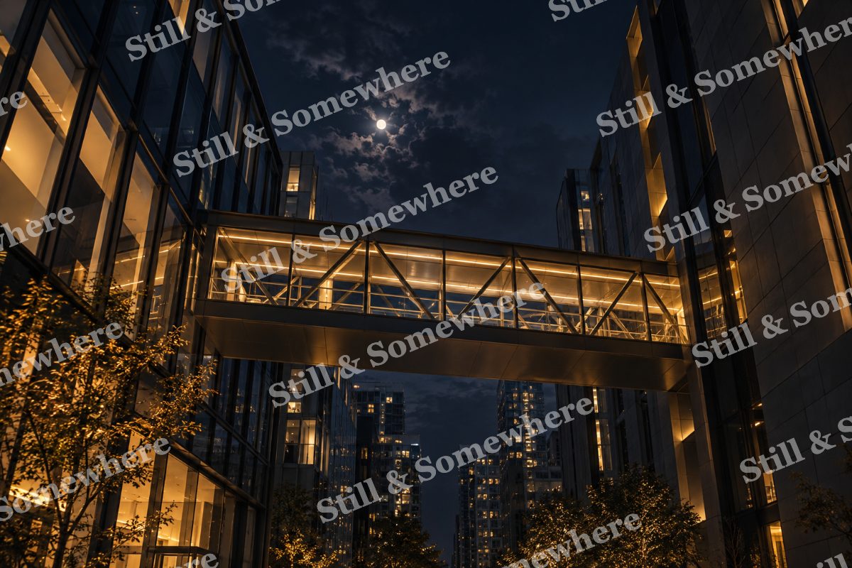Lights Suspended Footbridge, original artwork preview