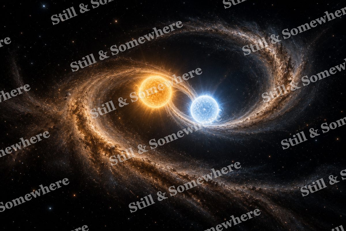 Space 33 Binary Stars Dust, original artwork preview