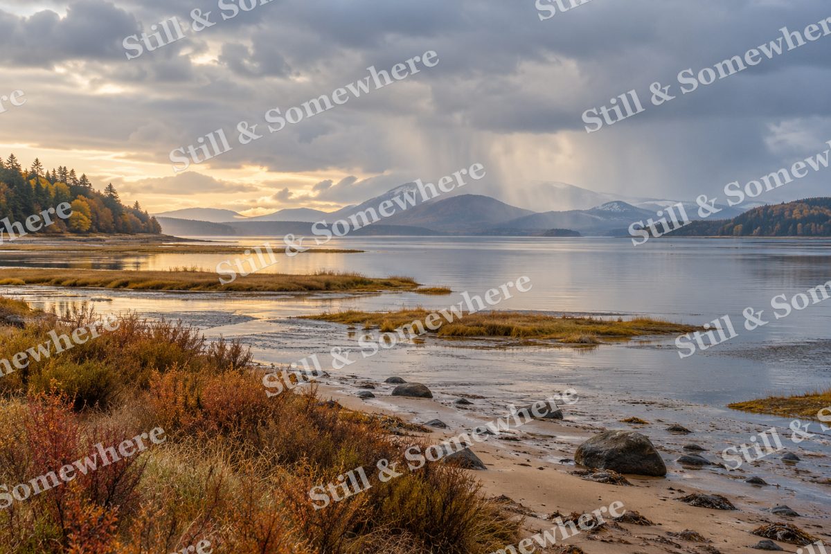 Autumn Rain over the Estuary, original artwork preview