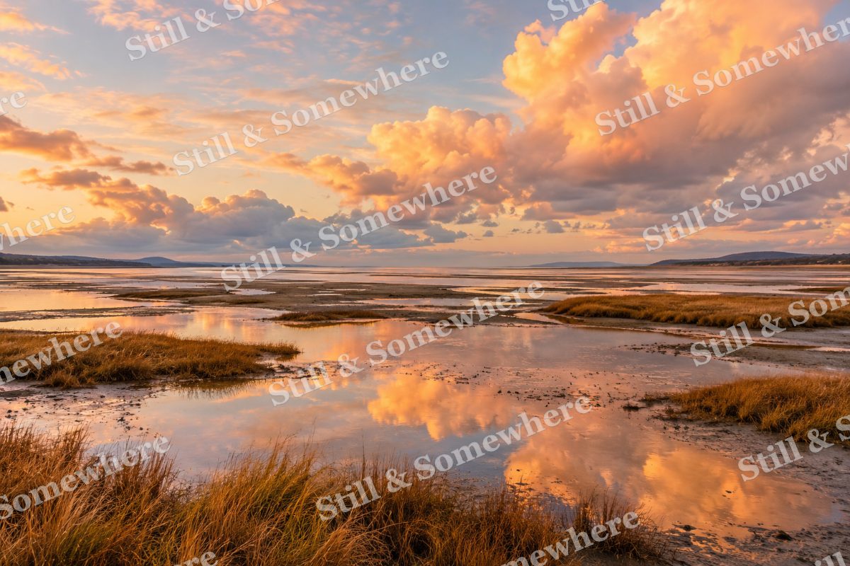 Autumn Clouds over the Tidal Flats, original artwork preview