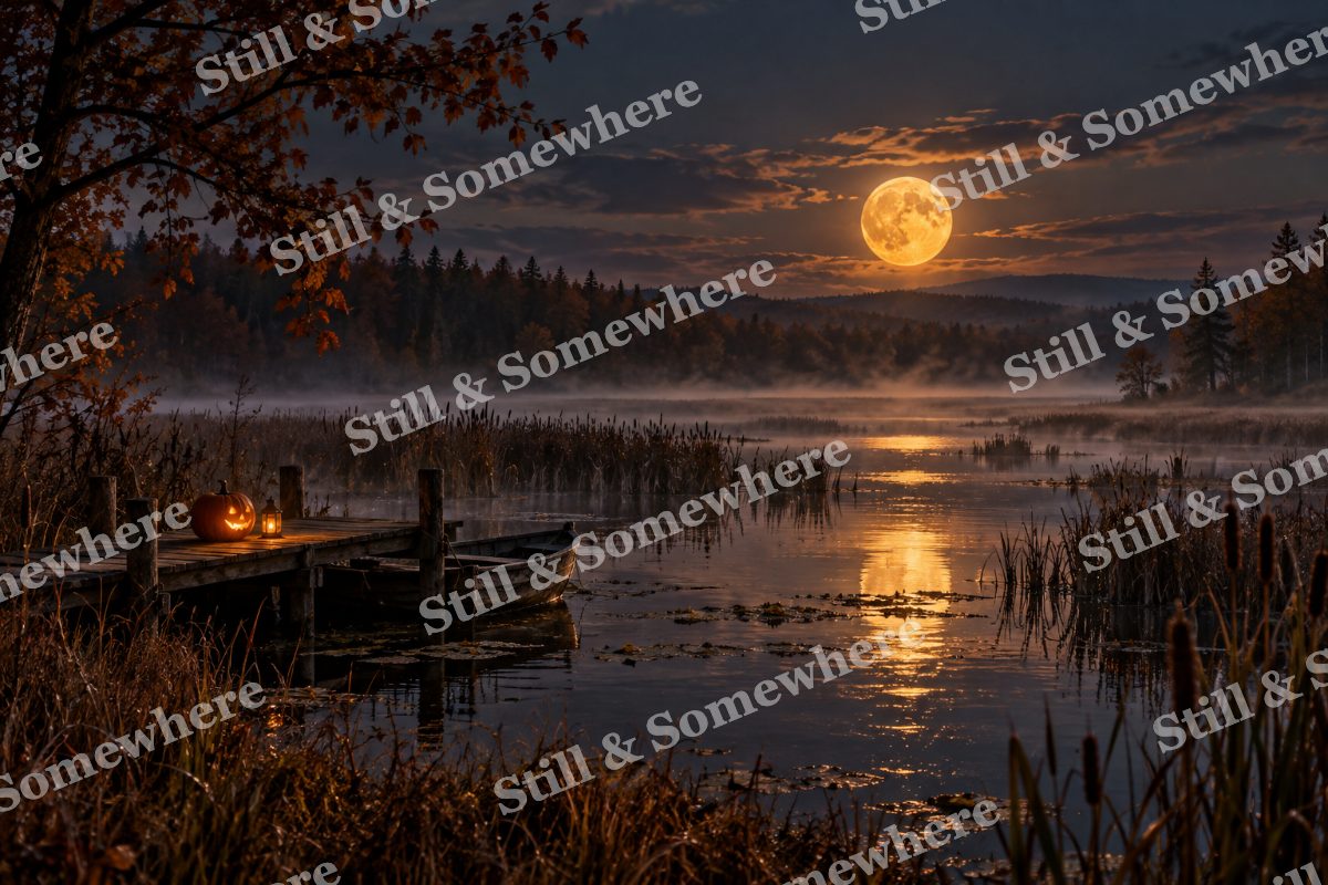 44 Harvest Moon Over The Marsh, original artwork preview