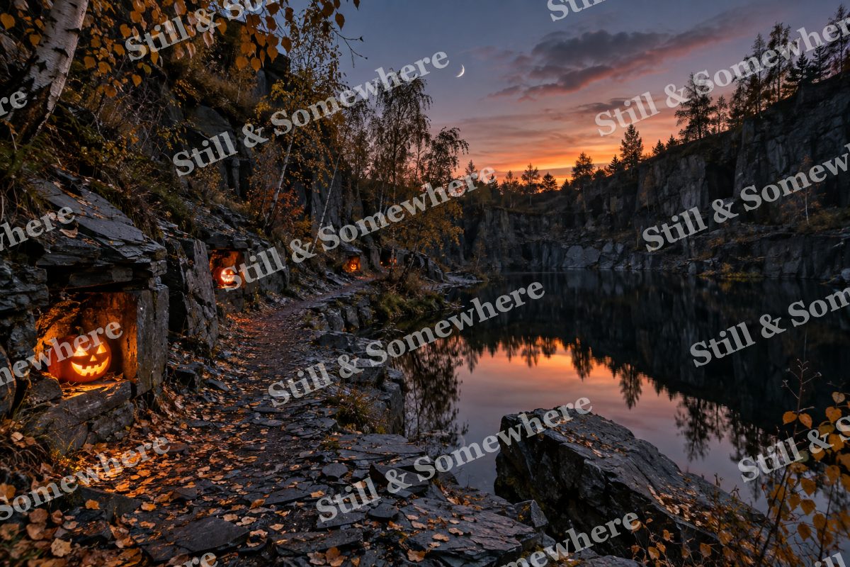 Pumpkin Lanterns in the Quarry, original artwork preview
