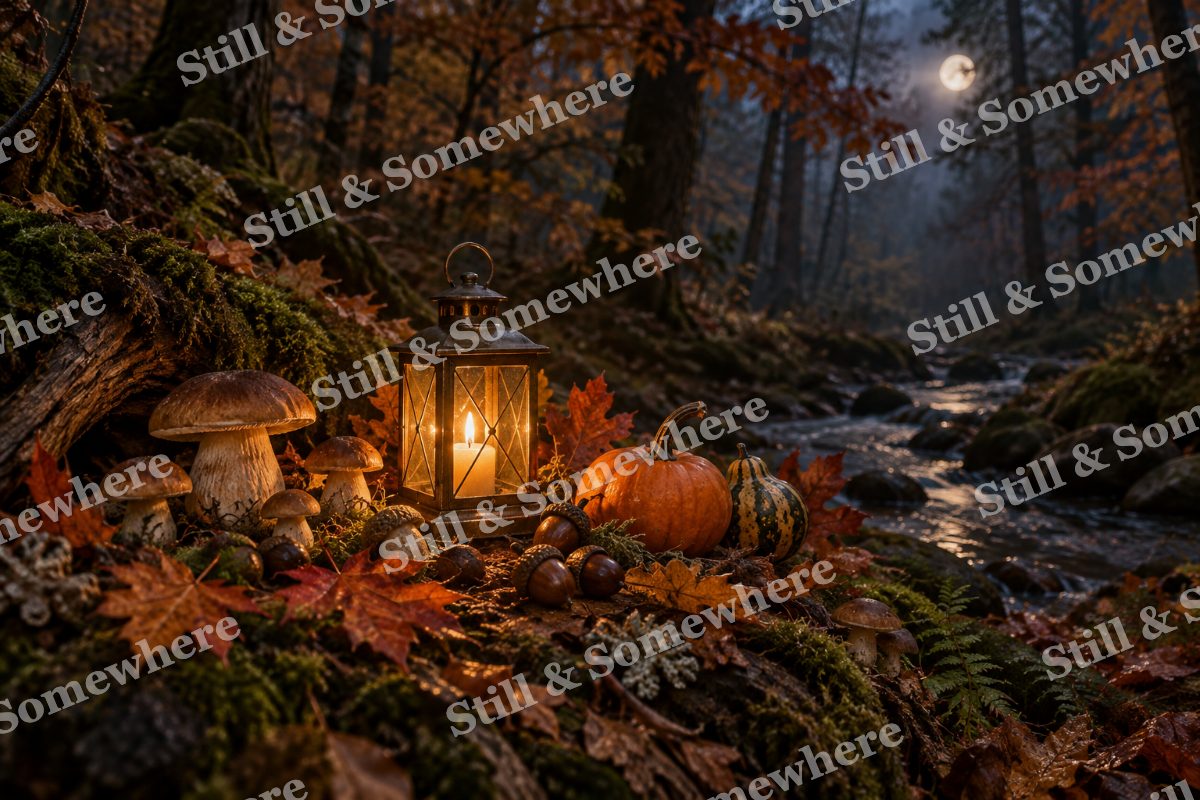 47 Mushrooms Beneath The Lantern, original artwork preview