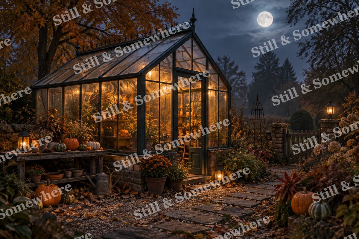 10 Autumn Greenhouse After Dark, original artwork preview