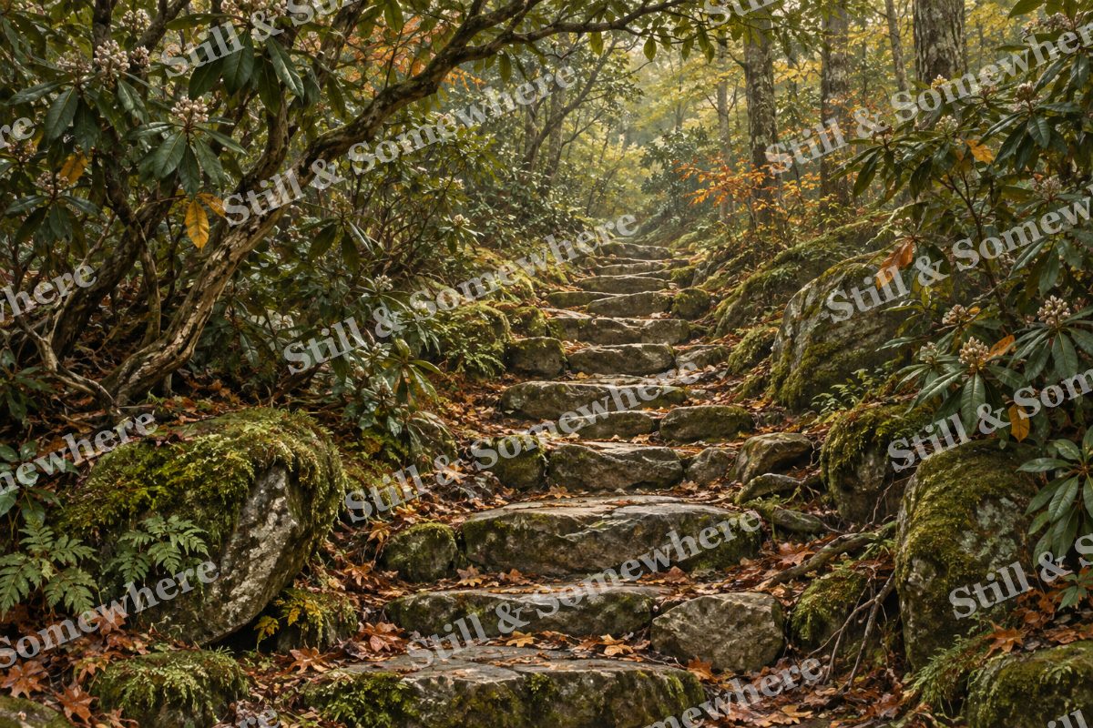 Stone Steps through the Laurel, original artwork preview