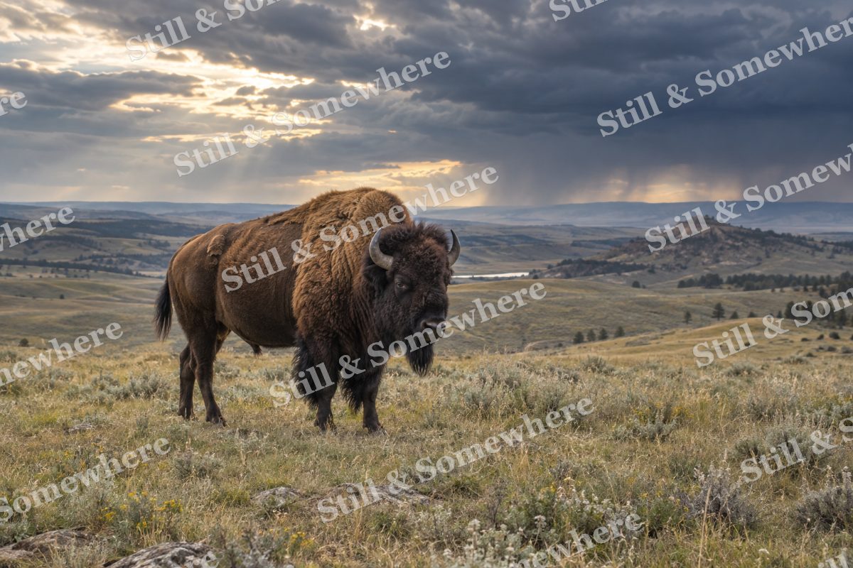 Bison Prairie Storm, original artwork preview