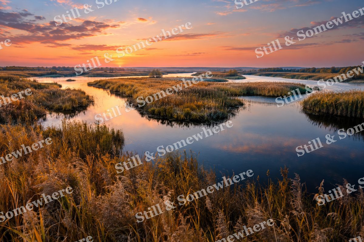 October Evening in the Reed Delta, original artwork preview