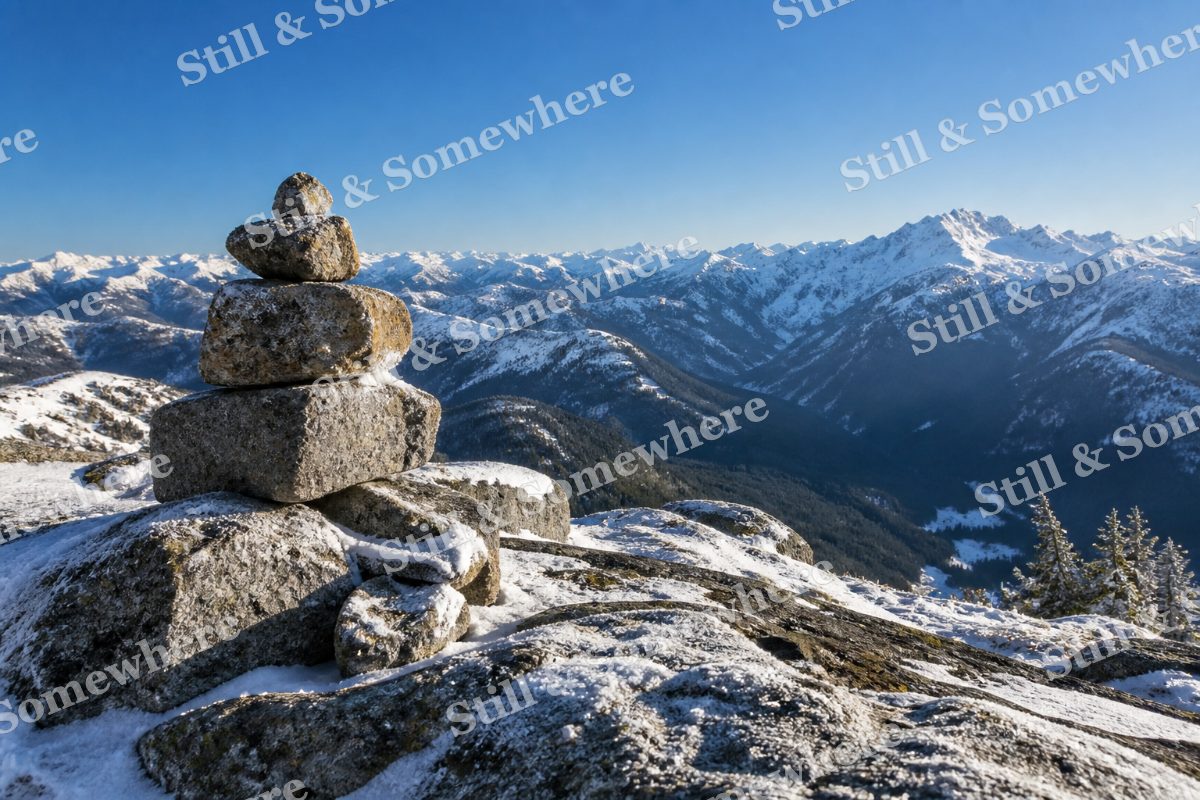 Winter Summit Cairn, original artwork preview