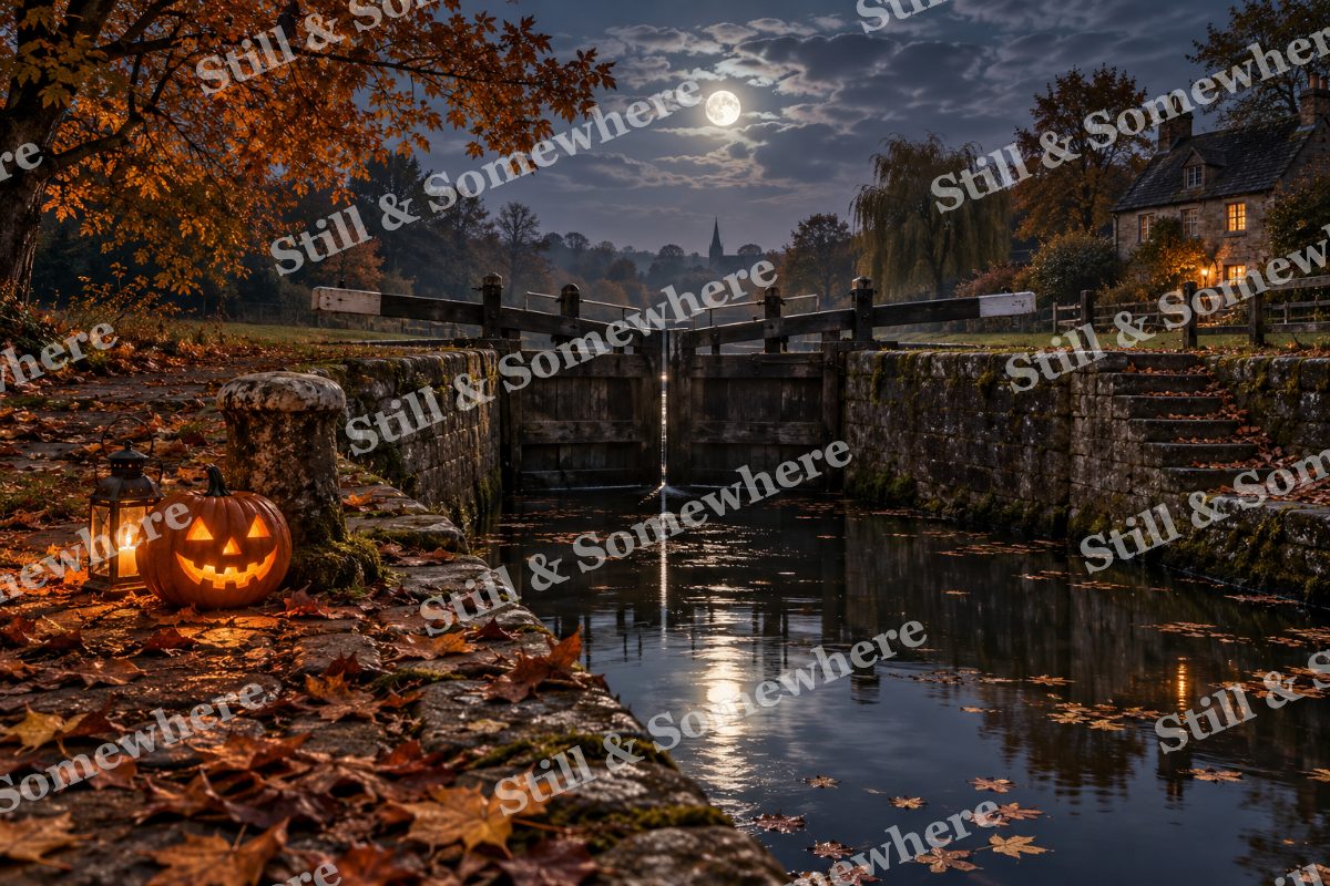Pumpkin Lantern at the Lock Gate, original artwork preview