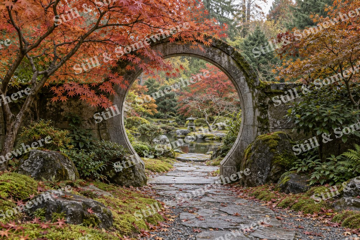 Copper Leaves at the Moon Gate, original artwork preview