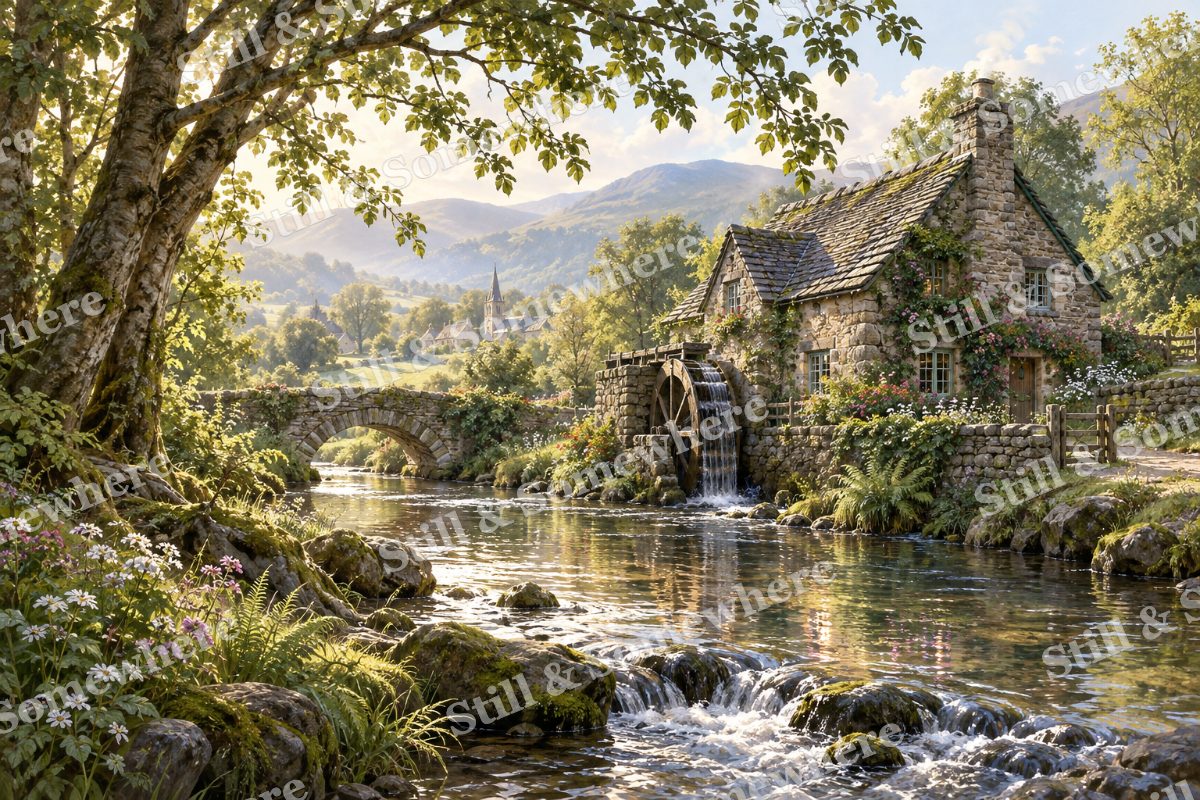 The Millstream Cottage, original artwork preview