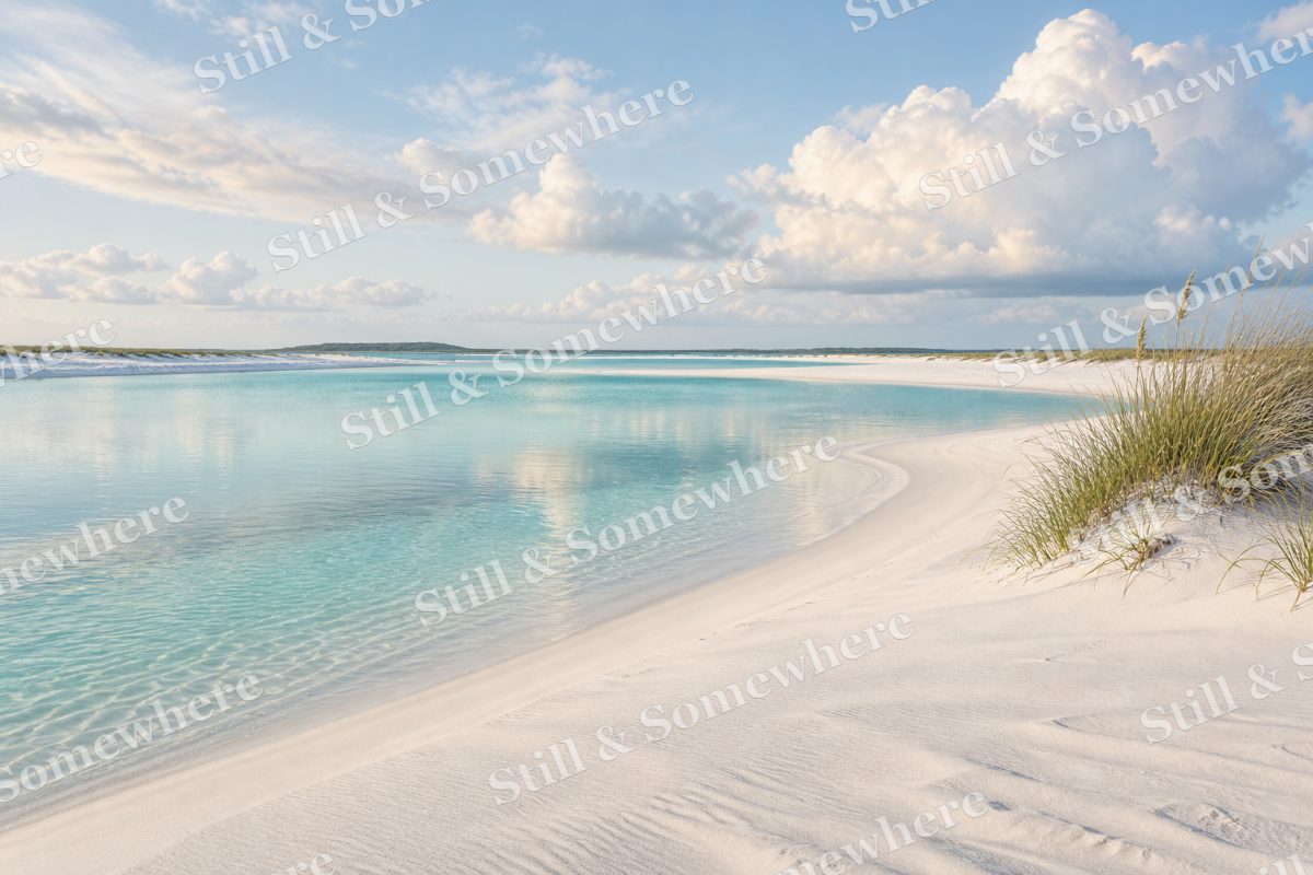 Landscapes White Sand and a Glassy Tidal Lagoon, original artwork preview