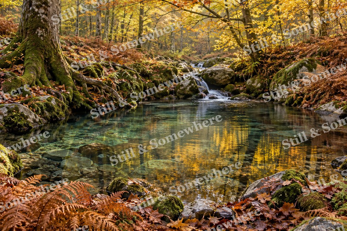 Russet Ferns beside the Spring, original artwork preview