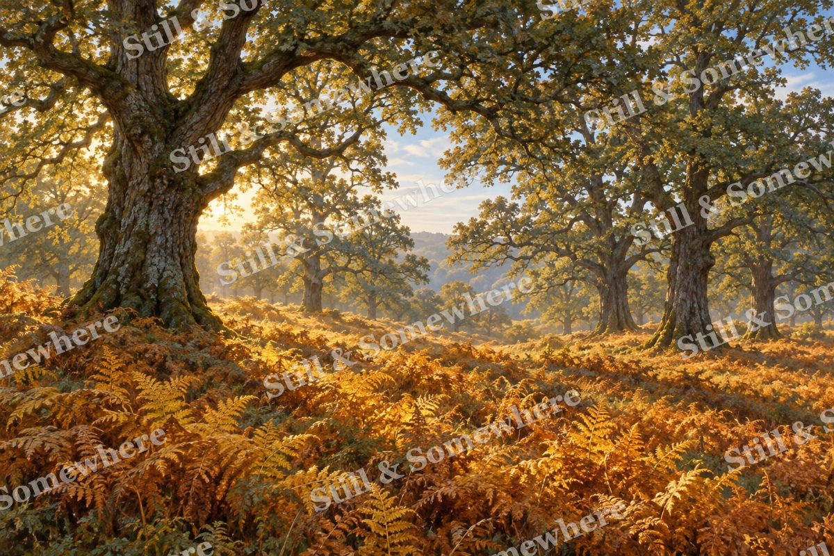 Oak Grove with Golden Bracken, original artwork preview