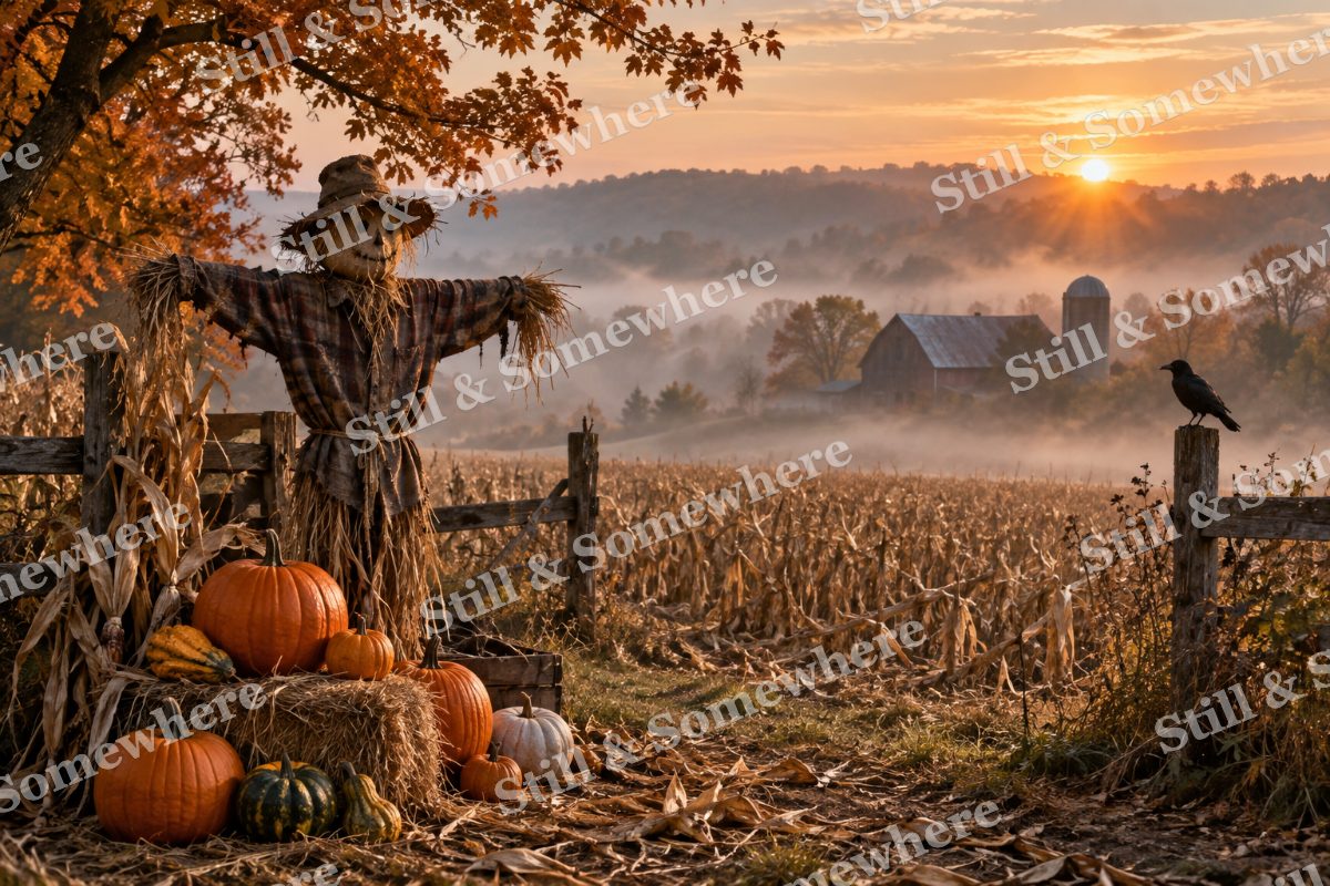 19 Misty Cornfield Edge, original artwork preview
