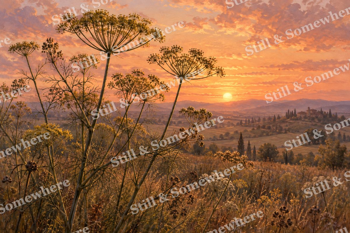 Fennel Umbels at Sunset, original artwork preview